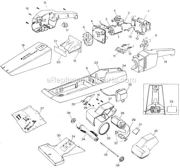 Page A Diagram and Parts List for 9339 Type 2 Black and Decker Hand Vacuum